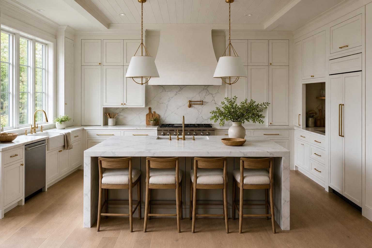 White marble Wellesley kitchen